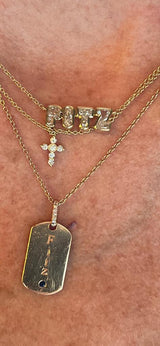 Bubble Bezel Diamond Letter Pendant