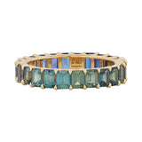 Mini Rainbow Sapphire Emerald Cut Eternity Ring