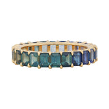 Mini Rainbow Sapphire Emerald Cut Eternity Ring