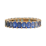Mini Rainbow Sapphire Emerald Cut Eternity Ring