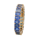 Mini Rainbow Sapphire Emerald Cut Eternity Ring
