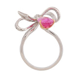 Pink Sapphire & Diamond Ribbon Ring