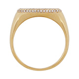 Diamond Oval Shape Signet Ring
