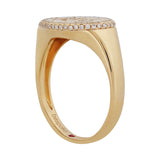 Diamond Oval Shape Signet Ring