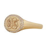 Diamond Oval Shape Signet Ring