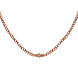 Diamond Line & Cuban Link Necklace