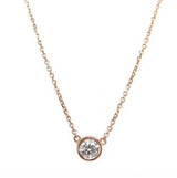 Mini Bezel-set Diamond Solitaire Pendant