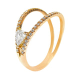 Shield Cut Diamond Open Ring