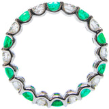 Alternating Emerald & Diamond Eternity Band
