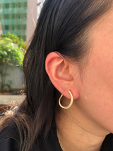 Knife Edge Diamond Aura Hoops