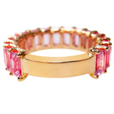 Pink Sapphire Emerald Cut 3/4 Ring