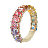 Mini Rainbow Sapphire & Diamond 3/4 Band
