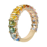 Mini Rainbow Sapphire & Diamond 3/4 Band