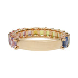 Mini Rainbow Sapphire & Diamond 3/4 Band