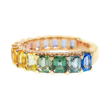 Mini Rainbow Sapphire & Diamond 3/4 Band