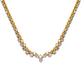 Vivid Yellow And White Diamond Tennis Necklace