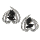 Black Marquise Cut Diamond Hoop Earrings