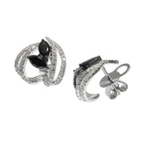 Black Marquise Cut Diamond Hoop Earrings