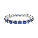Shared Claw Blue Sapphire Eternity Ring