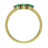 Emerald Three Stone Ring