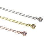 Bezel-set Diamond Drop Pendant