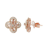 Signature Rose Cut Diamond Flower Stud Earrings