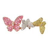 Multi-Gem Butterfly Trio Two Finger Ring