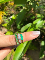 Ombre Tsavorite Garnet Stack Ring