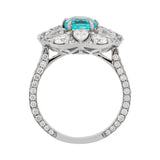 Neon Blue Paraiba Tourmaline & Diamond Ring