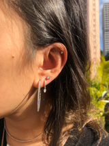 Kite Diamond Drop Charm Pavé Huggie