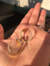 Knife Edge Diamond Aura Hoops