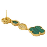 Diamond and Malachite Drop Earrings