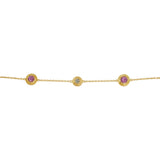 Rose Cut Pink Sapphire & Diamond Bracelet