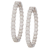 Enlarged Setting Diamond Hoop Earrings