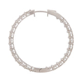 Enlarged Setting Diamond Hoop Earrings