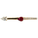 Ruby & Diamond Vine Lobe Earring
