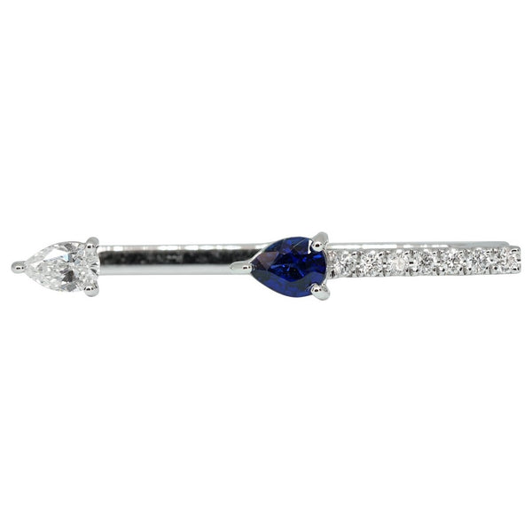 Blue Sapphire & Diamond Vine Lobe Earring