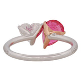 Neon Pink Spinel & Fancy White Diamond Two Stone Ring