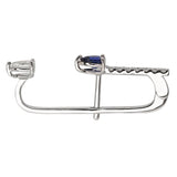 Blue Sapphire & Diamond Vine Lobe Earring