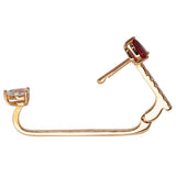 Ruby & Diamond Vine Lobe Earring