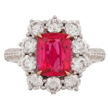 Neon Red Spinel & Diamond Ring