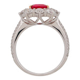 Neon Red Spinel & Diamond Ring
