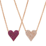 Signature Reversible Diamond & Gemstone Heart Pendant