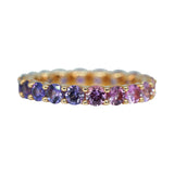 Ombre Pink And Lavender Sapphire Stack Ring