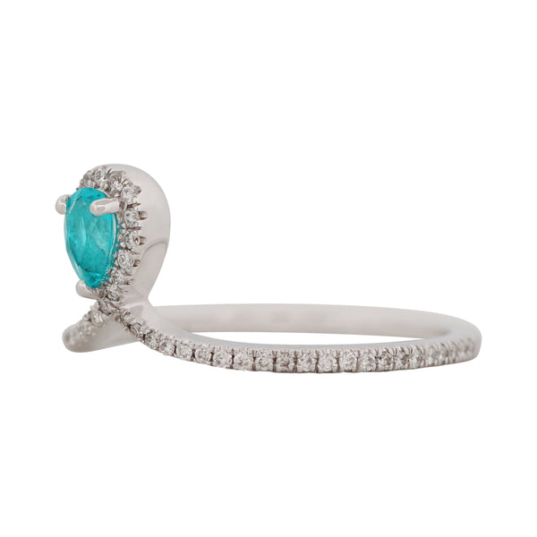 Paraiba & Diamond Tiara Ring