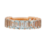 Aquamarine Emerald Cut 3/4 Ring