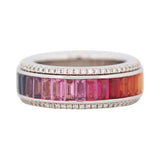 Signature Rainbow Sapphire & Diamond Spinner Ring
