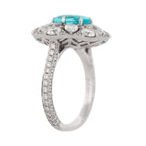 Neon Blue Paraiba Tourmaline & Diamond Ring