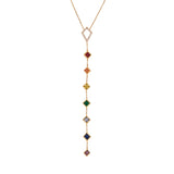 Chakra Princess Rainbow Sapphire Lariat Necklace