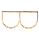 Three-row Diamond Bar Two Finger Ring